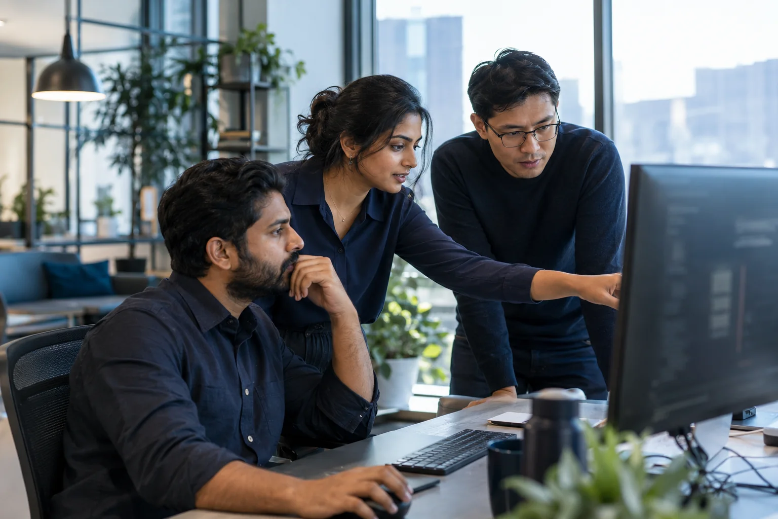 engineers collaborating on a shared developer platform